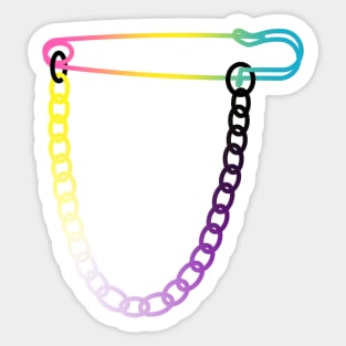 Non-Binary Pansexual Safety Pin Sticker